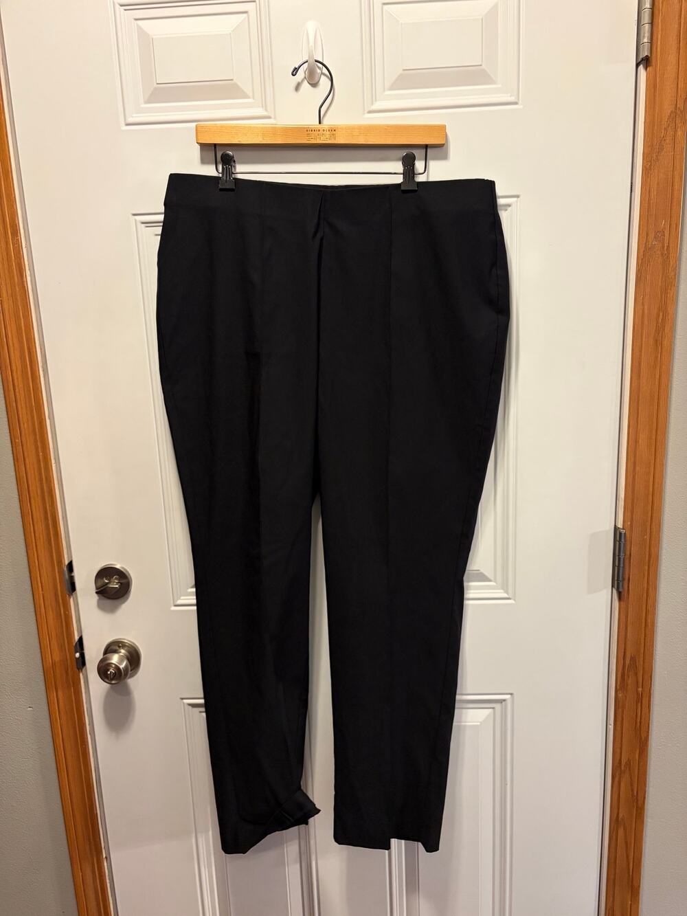 NWT Ruby Rd Woman Level Crush Pants Sz 1X Black Straight Leg Pull On Dress Pants